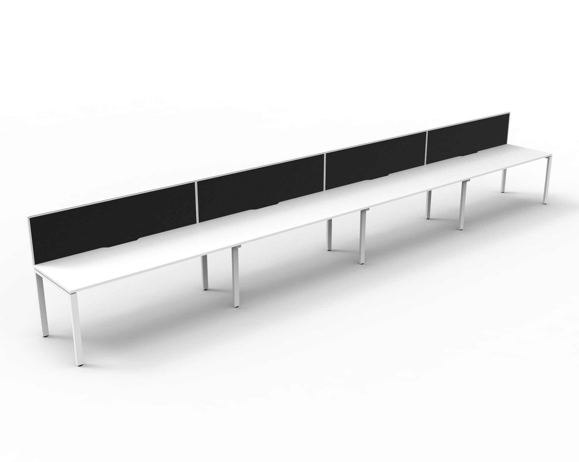 Profile 4 Person Single Sided Workstation - with Screen